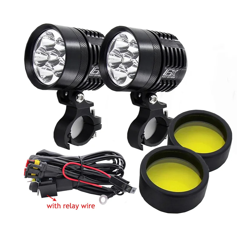 Outdoor Lighting Yellow - Dwukolorowa lampa LED stroboskopowa do motocykla,