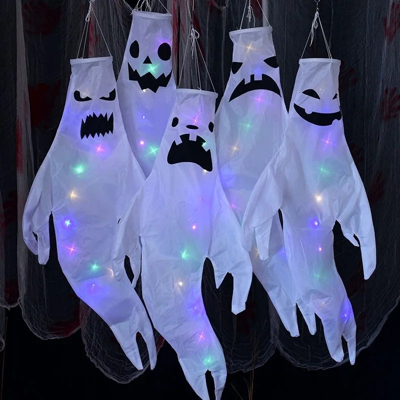 Outdoor Lighting Pole - Wiszący Duch Halloweenowy LED, Świecący Duch,