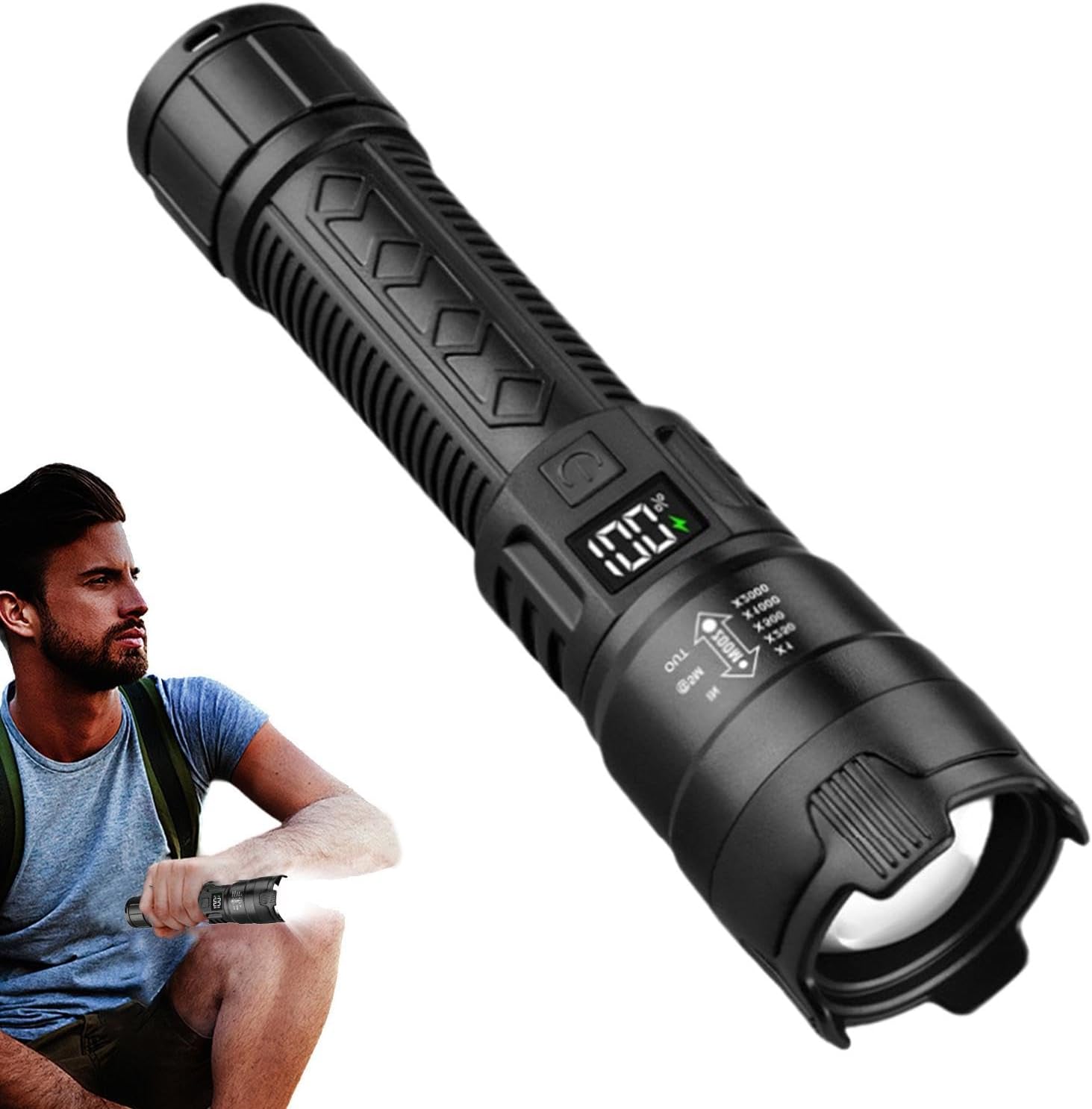 Outdoor Lighting Nearby - Latarka taktyczna LED 2000LM, ładowana przez