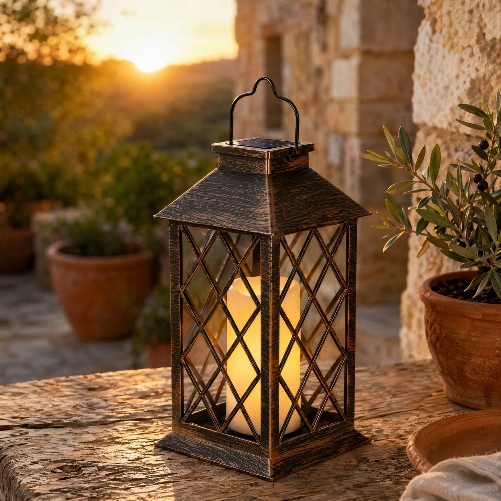 Outdoor Lighting Yard - Retro Lampion Solarny, Zewnętrzna Lampa Solarna