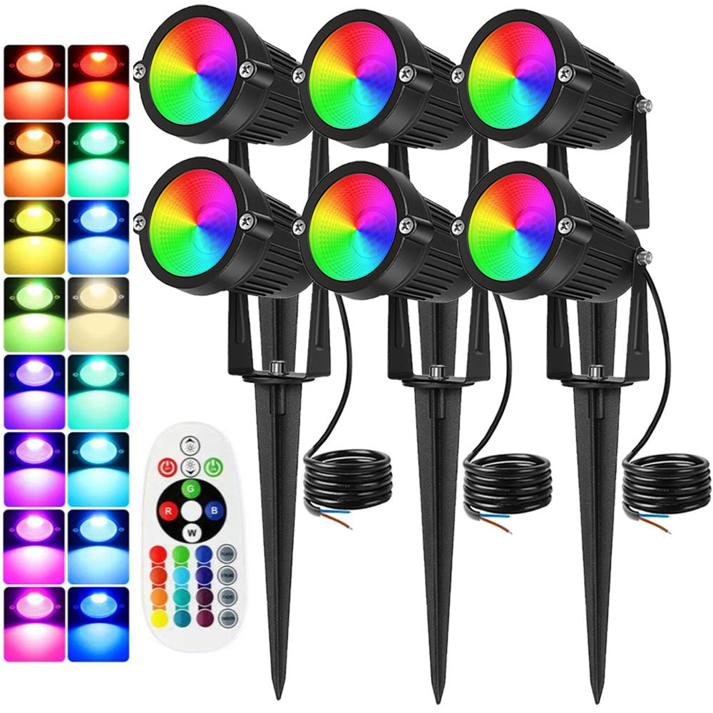 Outdoor Lighting Yard - Oświetlenie krajobrazowe RGBW 10W z pilotem,