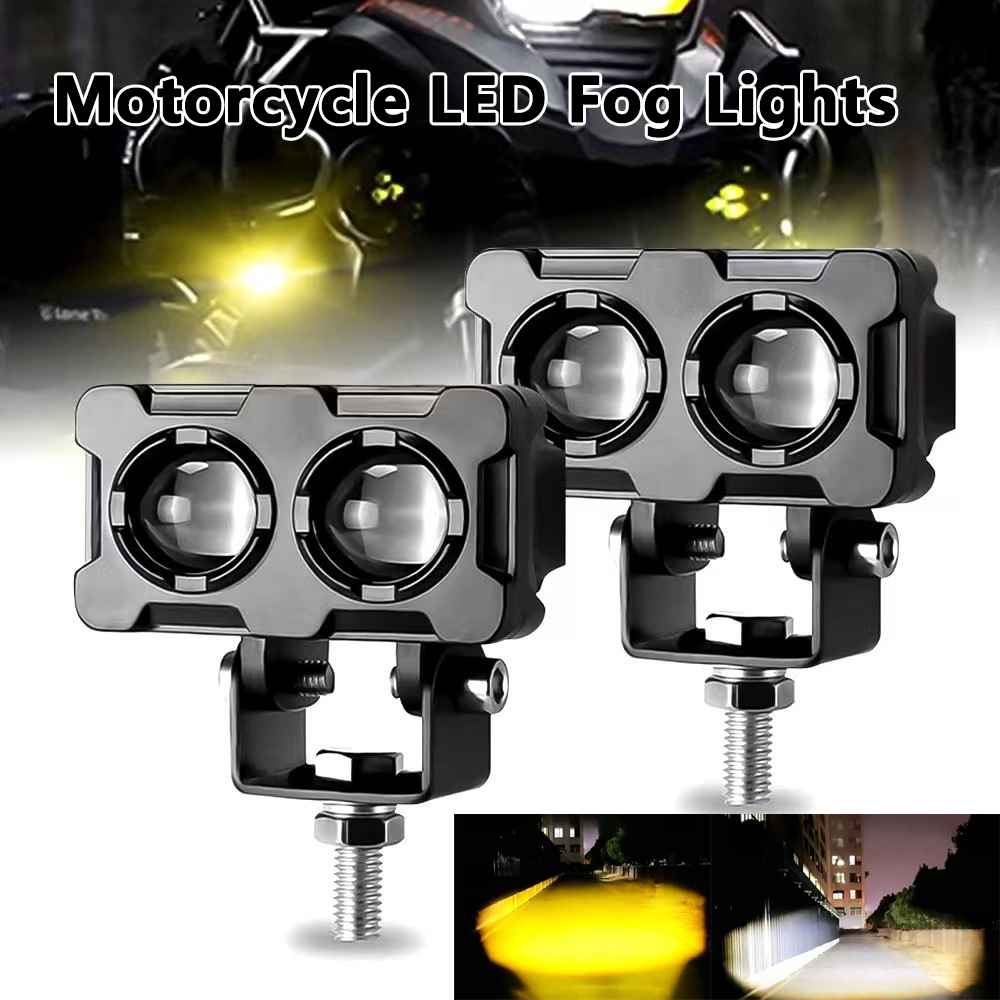 Outdoor Lighting Yellow - Reflektor LED motocyklowy z podwójną soczewką,