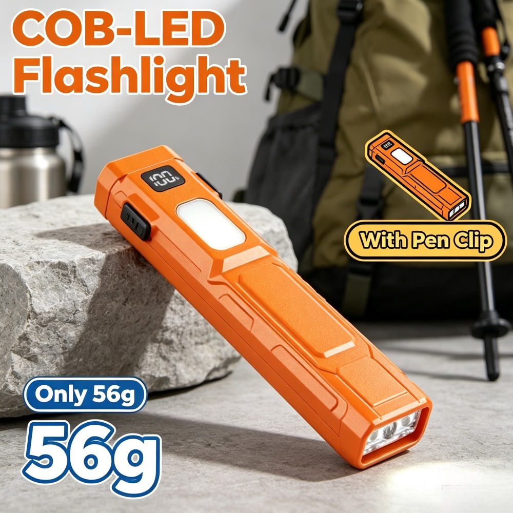 Outdoor Lighting Fixtures - Latarka LED COB EDC z klipsem