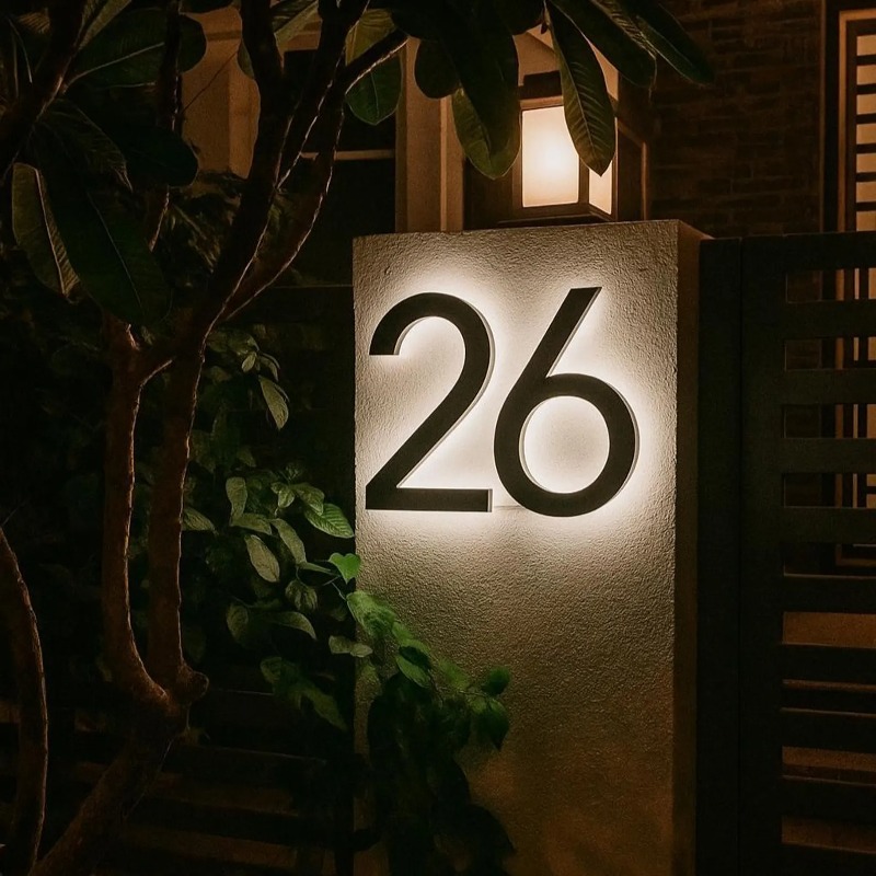 Outdoor Lighting For Front Of House - Nowoczesne numery domów LED, wodoodporne, podświetlane