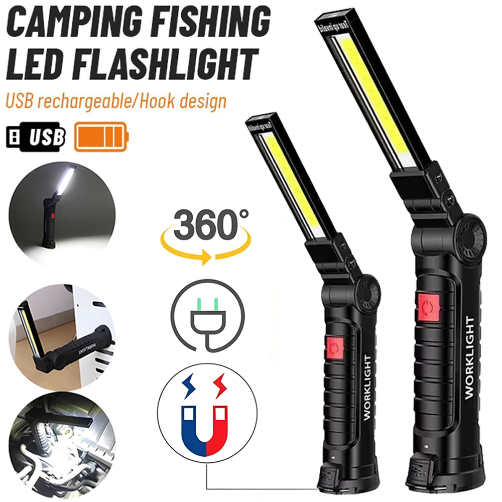 Outdoor Lighting Fixtures - Latarka LED COB, ładowana przez USB,