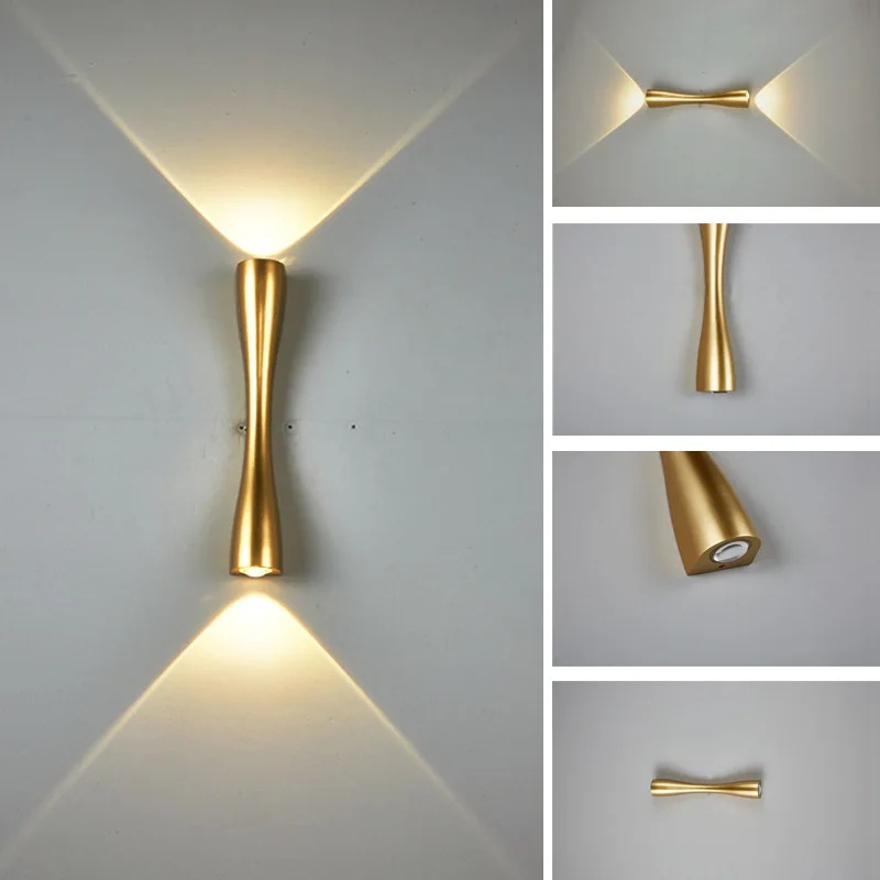 Złota Lampa Ścienna LED, Oświe – Outdoor Lighting Hardwired recenzja i cena