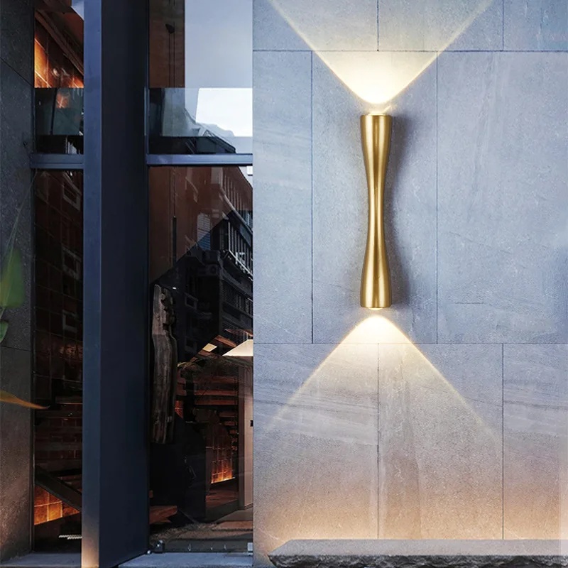 Złota Lampa Ścienna LED, Oświe – Outdoor Lighting Hardwired recenzja i cena